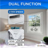 Comfort Zone Ventilador de ventana doble de 9 pulgadas con control de flujo de aire reversible