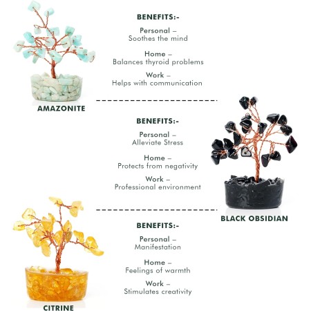 Árbol de la vida de cristal, juego de 12 árboles de cristal curativos de siete chakras hechos a mano para decoración de