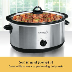 Crock-Pot Olla de cocción lenta manual ovalada de 7 cuartos de galón