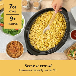 Crock-Pot Olla de cocción lenta manual ovalada de 7 cuartos de galón
