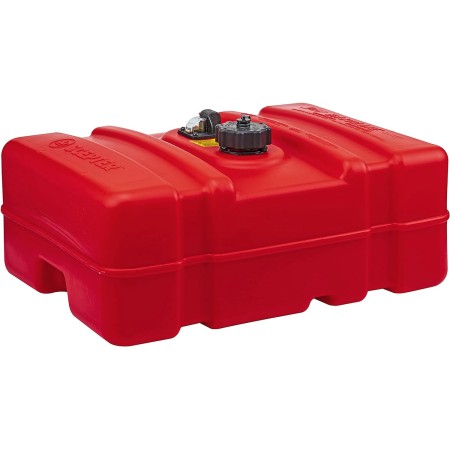 Scepter 08667 Tanque de combustible marino rectangular de 9 galones para barcos de motor fuera de borda, 23 "x 14" x 11.5", rojo