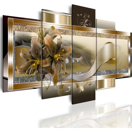 LUDUHU Impresión en lienzo con diseño de flores de orquídea amarilla, pintura abstracta para pared, decoración del hogar, obra