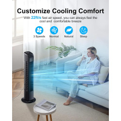 Uthfy Ventilador de torre oscilante con control remoto