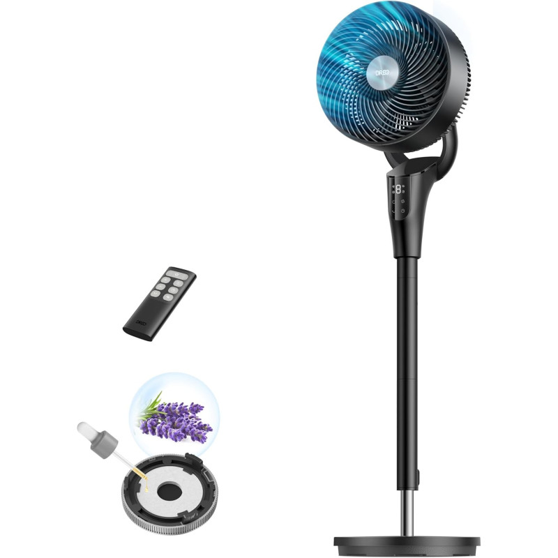 Dreo Ventilador para dormitorio, ventilador oscilante de 80 grados
