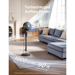 Dreo Ventilador para dormitorio, ventilador oscilante de 80 grados