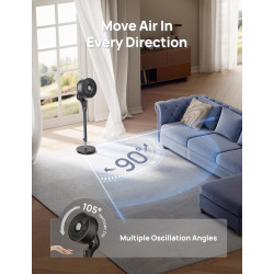 Dreo Ventilador para dormitorio, ventilador oscilante de 80 grados