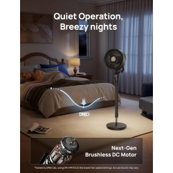 Dreo Ventilador para dormitorio, ventilador oscilante de 80 grados