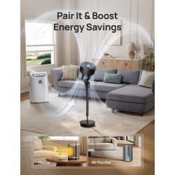 Dreo Ventilador para dormitorio, ventilador oscilante de 80 grados