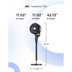Dreo Ventilador para dormitorio, ventilador oscilante de 80 grados