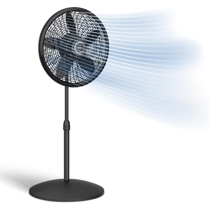 Pedestal Ventilador, ajustable, Negro, 18-pulgadas Lasko Productos 1827 , Plástico, Negro, 18 pulgadas