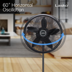 Pedestal Ventilador, ajustable, Negro, 18-pulgadas Lasko Productos 1827 , Plástico, Negro, 18 pulgadas