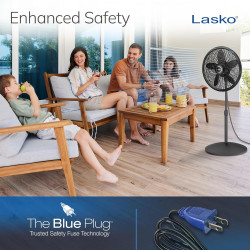 Pedestal Ventilador, ajustable, Negro, 18-pulgadas Lasko Productos 1827 , Plástico, Negro, 18 pulgadas