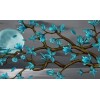 Visual Art Decor Hermosas flores de arte para pared, arte abstracto de magnolia verde azulado sobre el mar, impresiones en