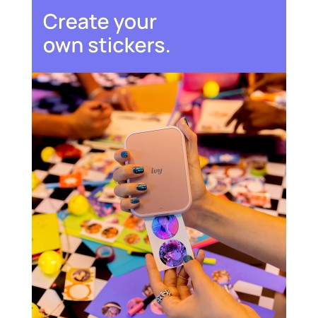 Canon Ivy 2 Mini impresora fotográfica, impresión desde dispositivos iOS y Android compatibles, impresiones adhesivas, blanco