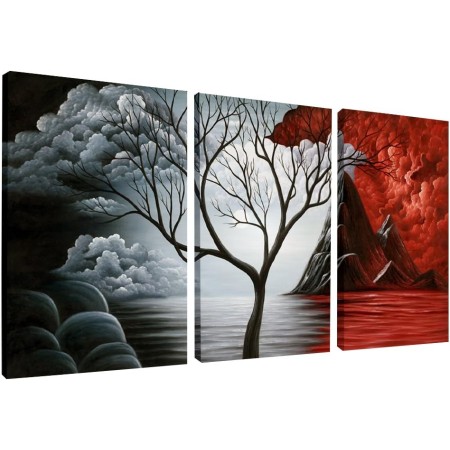 Wieco Art - Lienzo de reproducción de pinturas al óleo moderno para decoración de pared, arte de pared con 3 paneles, diseño