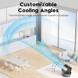 Ventilador de escritorio, ventilador de mesa turbo para dormitorio