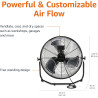 AmazonCommercial - Ventilador industrial de alta velocidad de 20 pulgadas, color negro