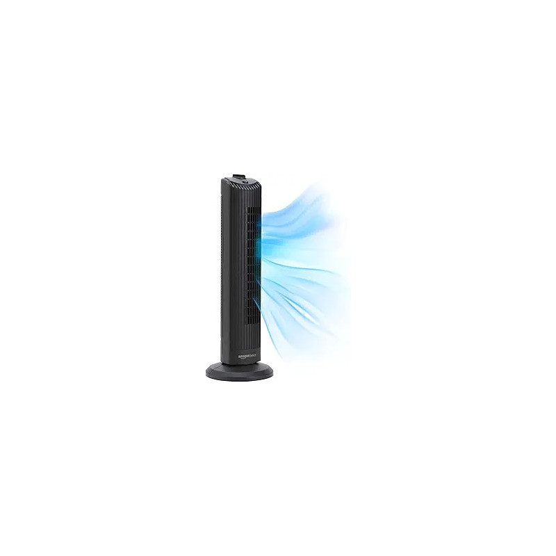 Amazon Basics Ventilador de torre oscilante de 60 grados de 28 pulgadas para dormitorio