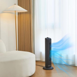 Amazon Basics Ventilador de torre oscilante de 60 grados de 28 pulgadas para dormitorio