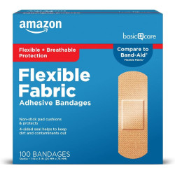 Amazon Basic Care Vendajes adhesivos | Echas de tela flexible y transpirable