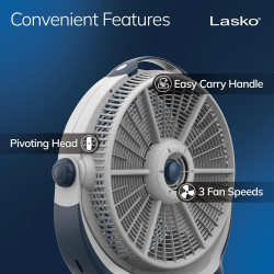 Lasko 3300 Wind Machine - Ventilador de suelo portátil de alta velocidad para interiores y hogar