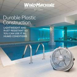 Lasko 3300 Wind Machine - Ventilador de suelo portátil de alta velocidad para interiores y hogar