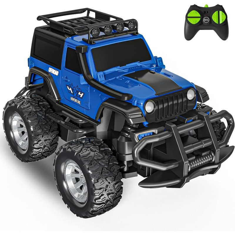 Tecnock Autos a control remoto para niños pequeños, mini camiones RC todoterreno de 2.4 GHz para niños, juguete duradero para