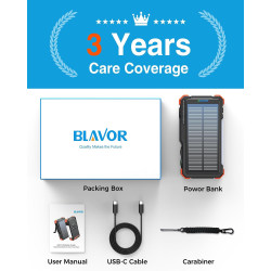 Blavor - Paquete de batería externa solar
