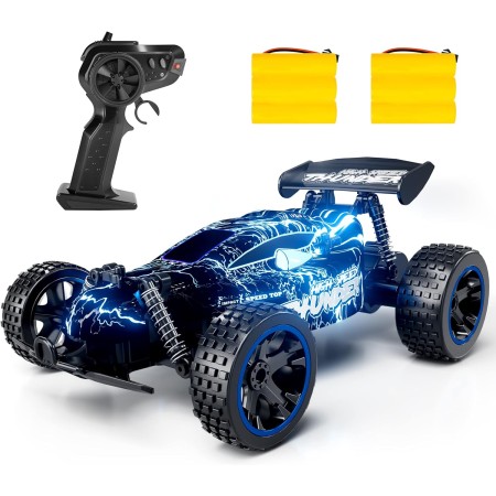 Tecnock Auto de control remoto para niños, 1:18 20 KM/H 2WD RC Buggy, auto de carreras todoterreno de 2.4 GHz para 40 minutos de