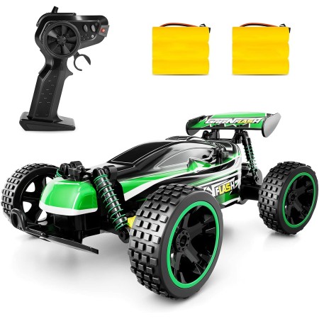 Tecnock Auto de control remoto para niños, 1:18 20 KM/H 2WD RC Buggy, auto de carreras todoterreno de 2.4 GHz para 40 minutos de