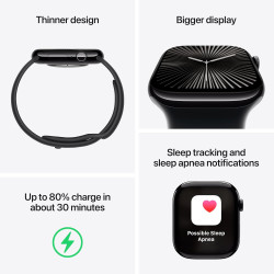 Apple Watch Series 10 (46 mm, GPS) con caja de aluminio negro azabache