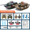 ROGALALY Tanque de juguete a control remoto para niños y niñas, juego de tanque de batalla RC con indicadores de vida y aerosol,