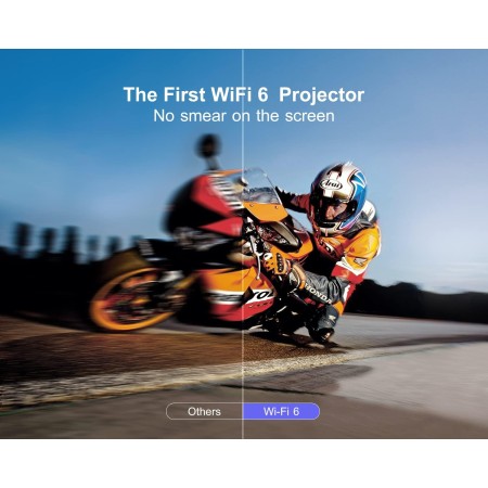 [Enfoque automático] Proyector con WiFi 6 y Bluetooth 5.2, 500 ANSI proyector 4K, WiMiUS P62 Native 1080P Proyector de película