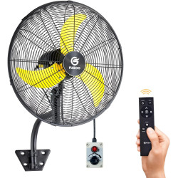 FUGOO Ventilador de pared oscilante silencioso para exteriores de 20 pulgadas con motor CC sin escobillas sellado