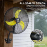 FUGOO Ventilador de pared oscilante silencioso para exteriores de 20 pulgadas con motor CC sin escobillas sellado