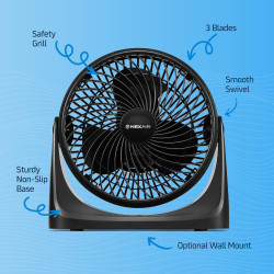 Ventilador turbo portátil de circulación de aire de 7 pulgadas
