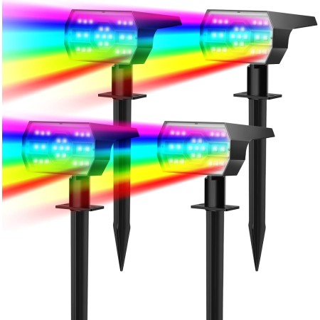 Luces solares para exteriores, impermeables, IP68, 56 LED, 3 modos de iluminación, funciona con energía solar, para jardín,