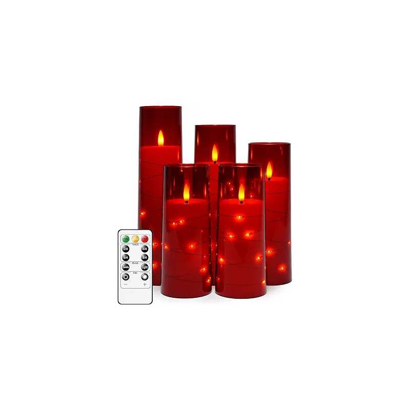 Velas LED sin llama con temporizador | Velas LED navideñas sin necesidad de fuego