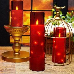 Velas LED sin llama con temporizador | Velas LED navideñas sin necesidad de fuego