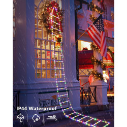 Toodour Luces LED de Navidad en forma de escalera | Luces LED de escalera con muñeco de Santa claus incluido