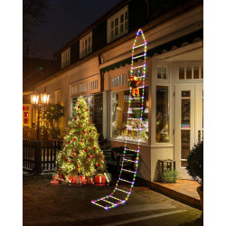 Toodour Luces LED de Navidad en forma de escalera | Luces LED de escalera con muñeco de Santa claus incluido