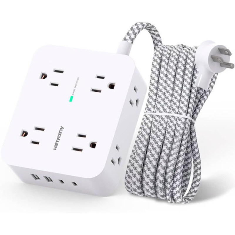 HANYCONY - Tira de alimentación con protector de sobretensiones