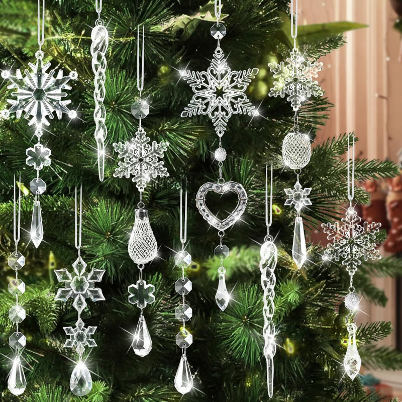Adornos de cristal para decoración de árbol de Navidad | Adornos de arbol de navidad echos de cristal