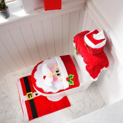 JOYIN Juego de decoración de baño de 5 piezas con temática navideña | Juego de baño de santa claus para decoracion navideña