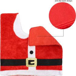 JOYIN Juego de decoración de baño de 5 piezas con temática navideña | Juego de baño de santa claus para decoracion navideña