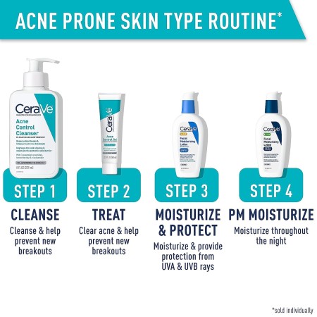 CeraVe Tratamiento para el acné de lavado facial, limpiador de ácido salicílico al 2% con arcilla purificadora para piel grasa,
