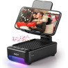 Soporte para teléfono celular con altavoz Bluetooth y luz LED que cambia de color