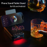 Soporte para teléfono celular con altavoz Bluetooth y luz LED que cambia de color