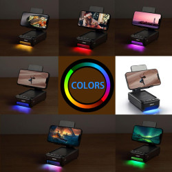 Soporte para teléfono celular con altavoz Bluetooth y luz LED que cambia de color