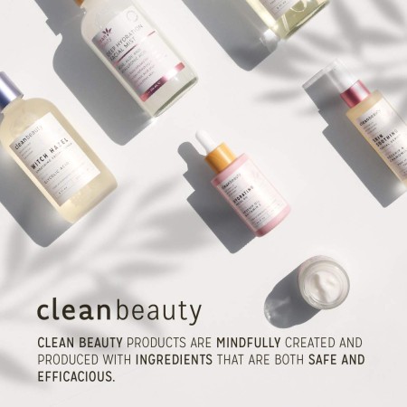 Clean Beauty Aceite facial hidratante de pétalos de rosa mosqueta con aceite de rosa mosqueta y vitamina E, reduce las líneas